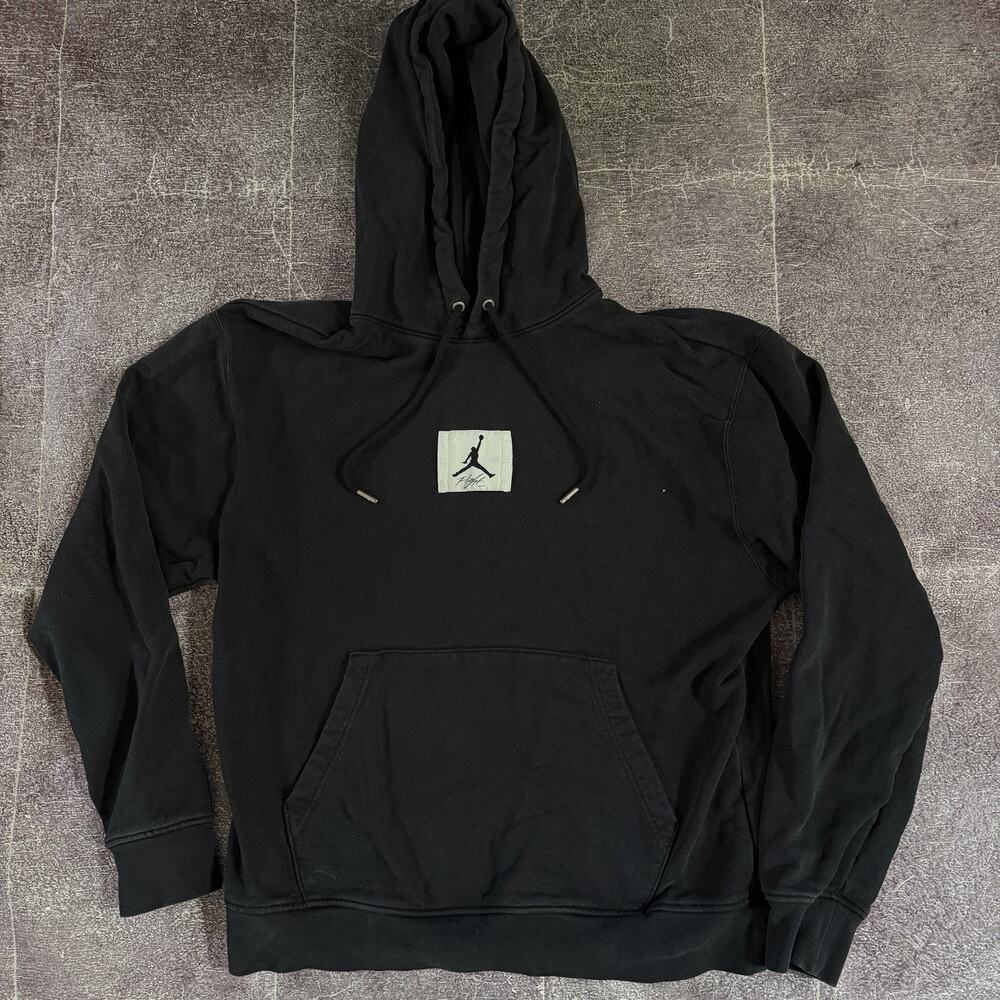 Men's Nike Air Jordan Essentials Black Box Logo Flight Hoodie Sweatshirt Sz M